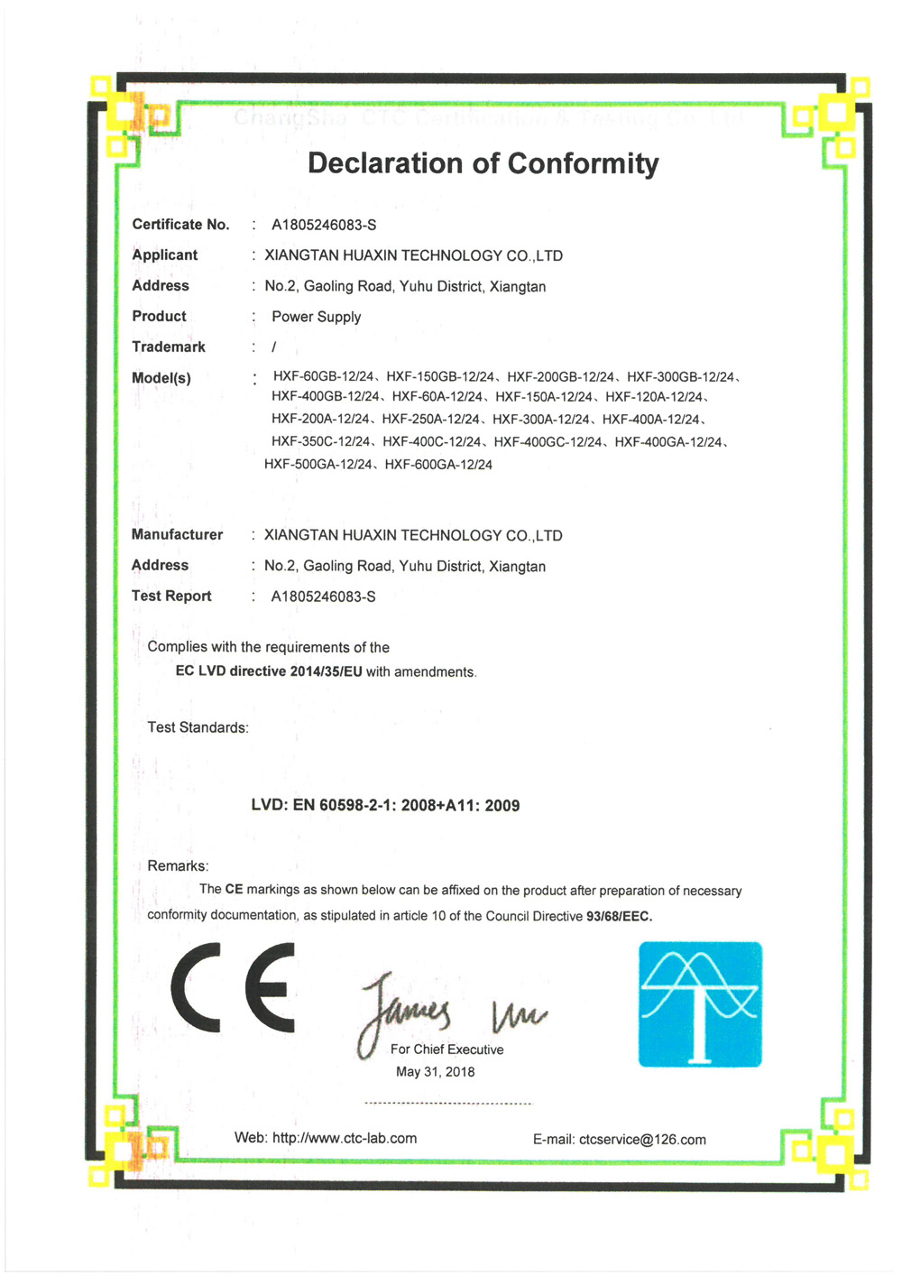 CE Certificates